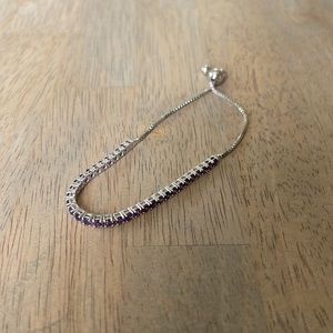 Sterling silver bracelet with light purple stones